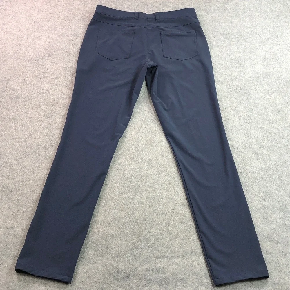 Mizzen+Main Mens Helmsman Pants 32x34 Navy Blue Slim Fit Performance Chino Golf